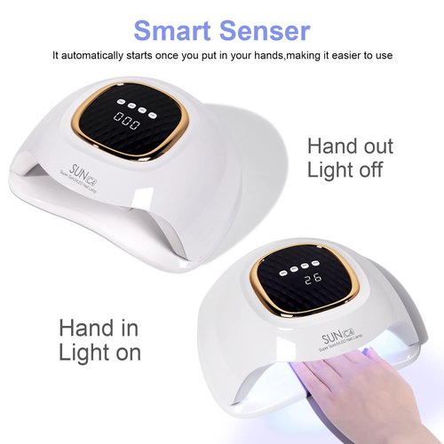 MIRAGE LAYON UV Nail Lamp - Fast Drying, Powerful & Efficient LED Nail Lamp with 4 Timing Settings & Infrared Automatic Sensor Professional UV Light for Home Salon Nail Art Tools