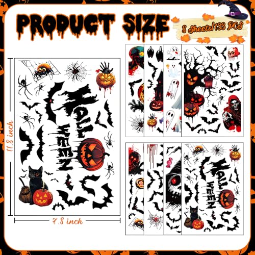 Halloween Window Clings - Ghost Bat Pumpkin Skeleton Decor - Ghost Variation