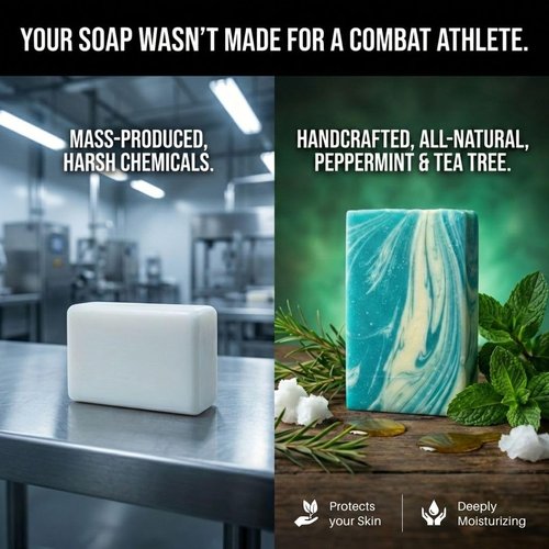 Cold-Process Soap - Peppermint & Tea Tree | Tough on Odor, Gentle on Skin | 100% All-Natural, Handmade in Arizona