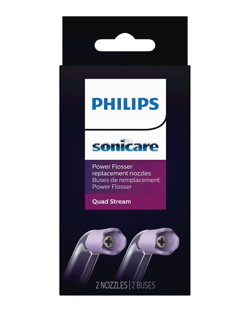 Philips Sonicare Power Flosser Tips - Quad Stream Design, 2-Pack, White HX3062/00