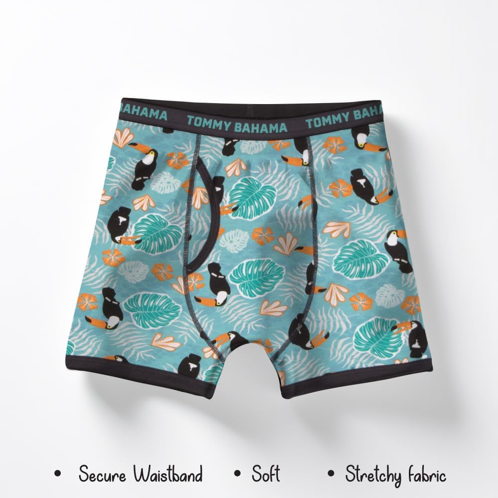 Tommy Bahama Boys Cotton Boxer Briefs - Soft, Tag-Free 5-Pack Underwear for Kids and Toddlers