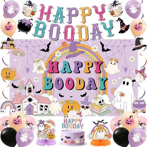 Halloween Birthday Party Decorations Set - Ghost Theme Pastel Colors