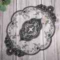 Black Lace Doilies Set of 2 - Elegant 17x12 Inch Table Decor