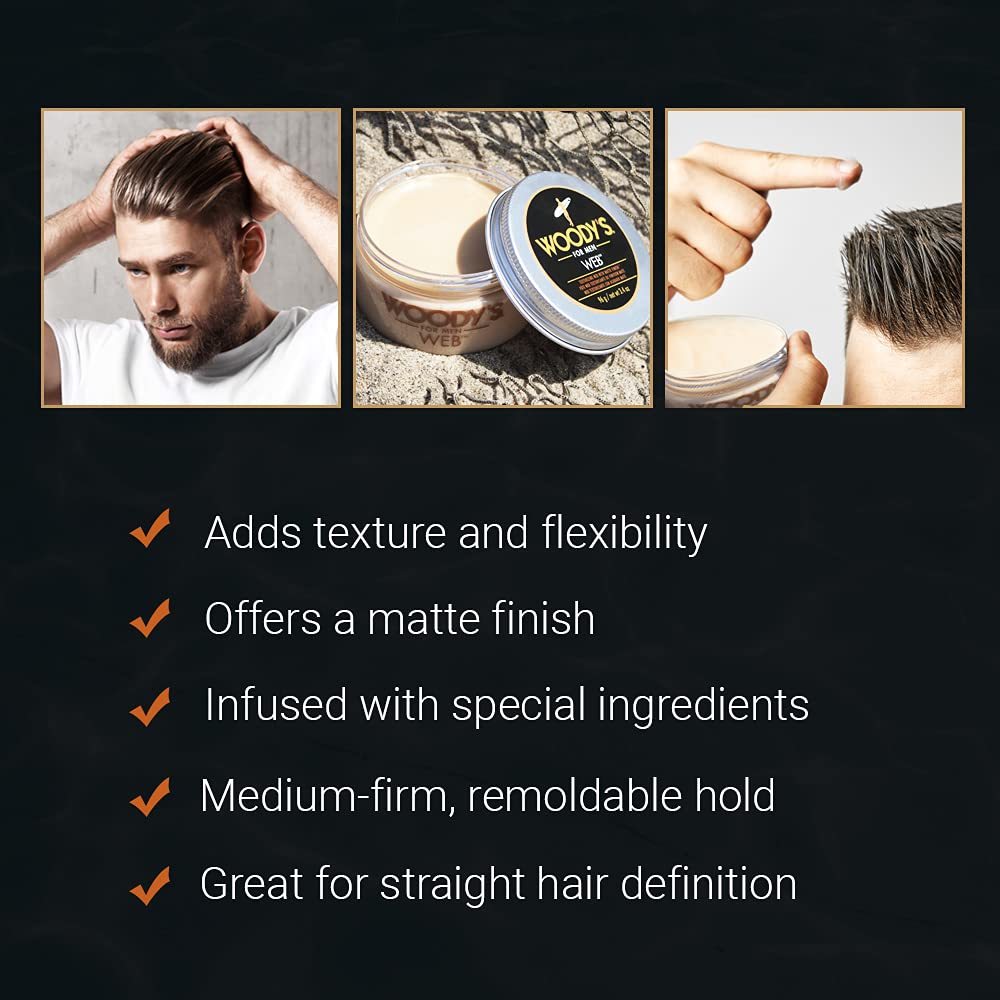 Woody's Quality Grooming | Men's Grooming Cream - 3.4 OZ for Smooth, Stylish Hair