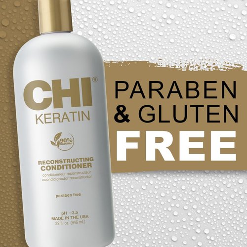 CHI Keratin Conditioner - Healthier Hair, Adds Shine & Prevents Breakage | 32 Oz, Sulfate-Free