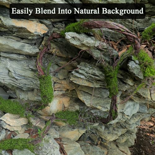 78.9-Inch Faux Tree Trunk Garland with Moss and Leaves for Halloween & Forest Decor