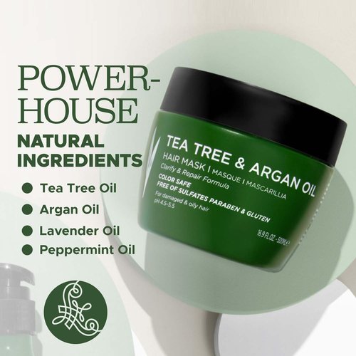 Luseta Tea Tree Oil Hair Mask - Hydrating & Moisturizing Treatment for Itchy Scalps | 16.9 oz