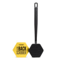 TOOLETRIES Silicone Back Scrubber - Exfoliating Shower Brush, Back Washer for Men, Durable Back Brush with Long Handle - Long Lasting Bath & Shower Accessories - Charcoal