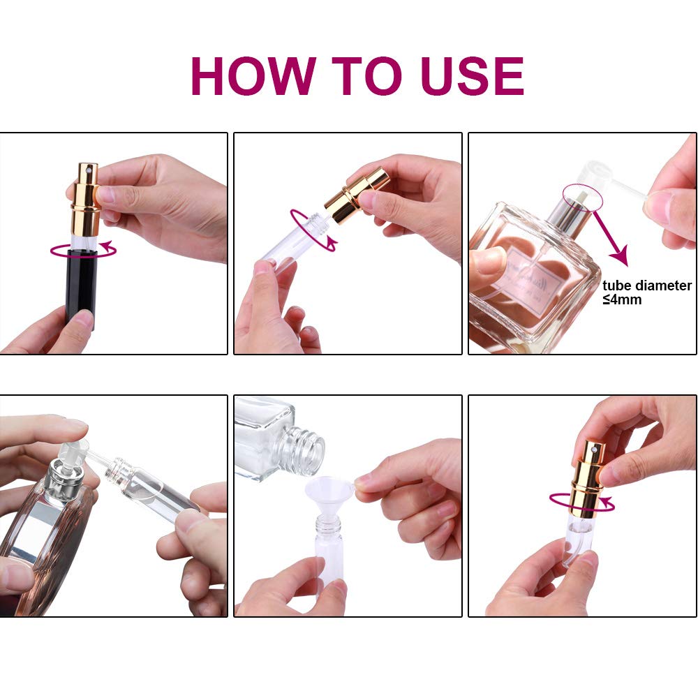 Zingso Travel Perfume Bottle Refillable Mini, 18 Pcs Atomizer Sprayer for Cologne Men, Travel Size Perfume Refill Bottle Portable (A - 6ml (X-Multi Color))