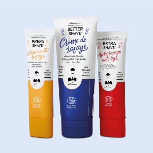 Monsieur Barbier Super Daddy Shaving Gift Set for Men | Shaving Kit with Razor, Brush, Pre-Shave Lotion, Shaving Cream & After Shave Cream Beard Grooming Gift Basket for Him Husband Dad Made in France