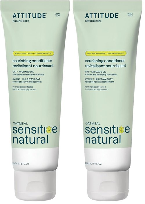 ATTITUDE Hair Conditioner - Nourishing Avocado Oil Formula | 8 Fl Oz, Pack of 2 | Vegan & Plant-Based for Sensitive Skin