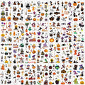 Halloween Pumpkin Temporary Tattoos Stickers - 30 Sheets, 380+ Designs, Kids & Party Decor