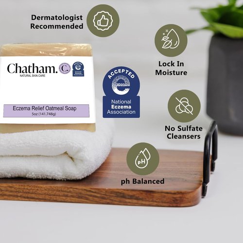 Chatham Natural Skin Care Eczema Relief Oatmeal Soap, oatmeal bath, treatment for eczema rosacea, psoriasis (4)