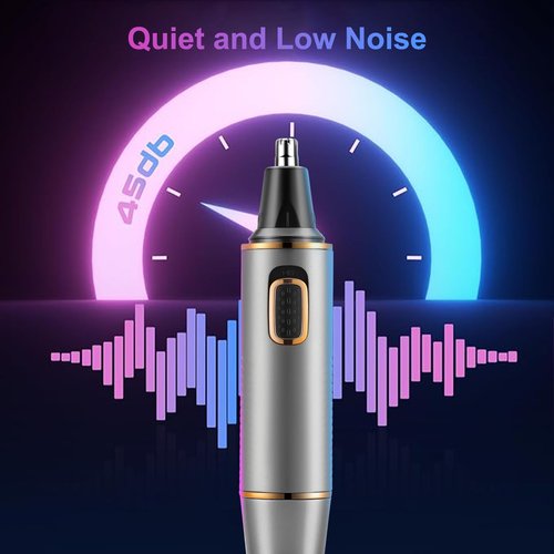 AREYZIN Nose Hair Trimmer for Men,Rechargeable Ear and Nose Trimmer,2 in 1 Painless Professional Eyebrow & Facial Hair Trimmer with IPX7 Waterproof Dual Edge Blades,Wet/Dry Use(Grey)
