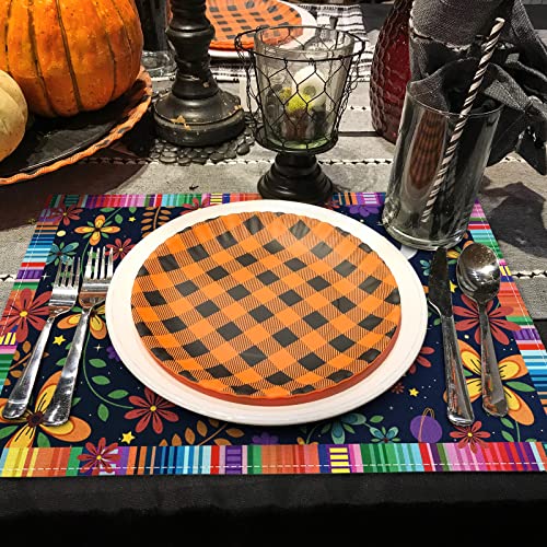 Halloween Day of the Dead Sugar Skull Placemats - Mexican Style, 4 Pack