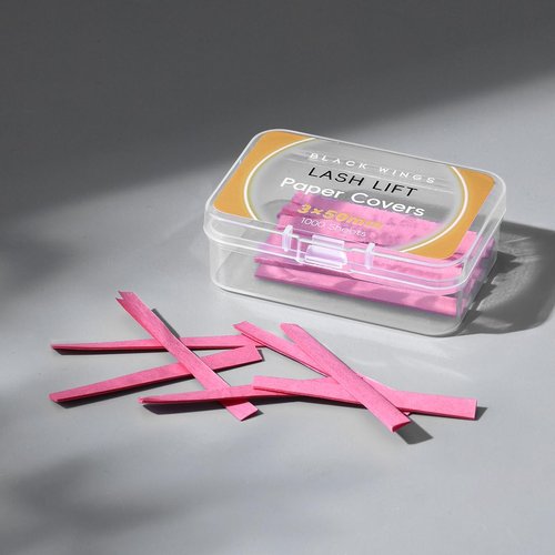 BLACKWINGS 1000P Pink Lash Lift Cover Sheets, 3 Sizes Disposable Eyelash Perm Pad Covers, Lash Lamination Protector for Lash Lift Perming Salon Home Use