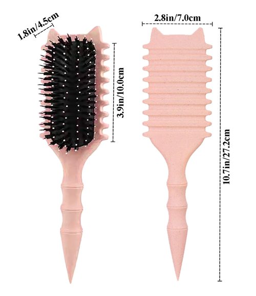 Skiennix Curly Hair Brush - Volume & Curl Defining Tool for Effortless Styling | Pink