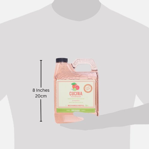 Cucina Fruits & Passion Pompelmo Hand Soap Refill 33.8 fl oz – Grapefruit Scent, Olive Oil Formula, Kitchen Hand Wash, Made in Canada