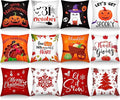 Set of 12 Halloween, Thanksgiving & Christmas Pillow Covers 18x18 Inches
