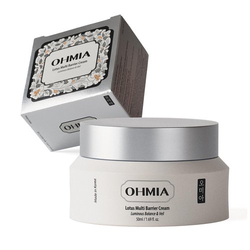 OHMIA Korean Anti-Aging & Firming Face Moisturizer - Lotus Multi Barrier Cream with Niacinamide & Rice - Soothing for Sensitive Skin - Fragrance-Free - 1.69 fl oz