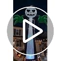 14 Ft Halloween Inflatable Pumpkin Ghost with Rotating LED Light - Outdoor Decor