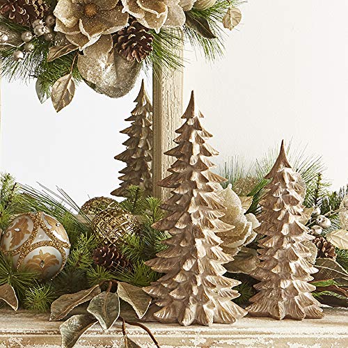 Winter Botanical Miniature Christmas Tree Set - 15-inch Holiday Tabletop Decor