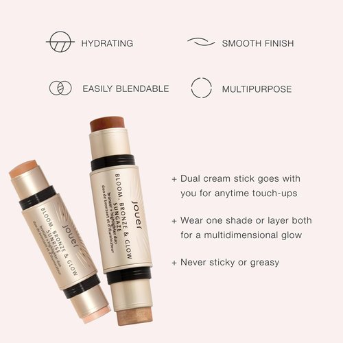 Jouer Bloom Bronzer & Highlighter Stick - Cream Contour Makeup with Hydrating Rose Hip Oil | Sungaze