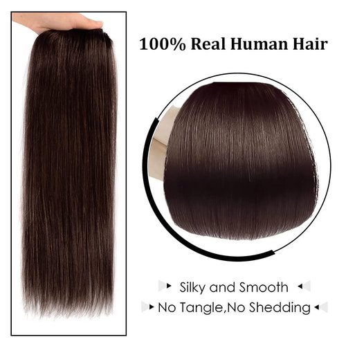 16" Clip in Hair Extensions Remy Human Hair for Women - Silky Straight Human Hair Clip in Extensions 55grams 4pieces Dark Brown #2 Color