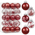 30PCS Red & Clear Shatterproof Christmas Tree Ornaments 2'' Holiday Decor Set - Variation: Red #01 / 1.97"