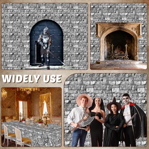 Stone Wall Backdrop Tablecloth Roll 200FT x 51 Inch - Medieval & Party Decor - Variation of 2362" x 51"