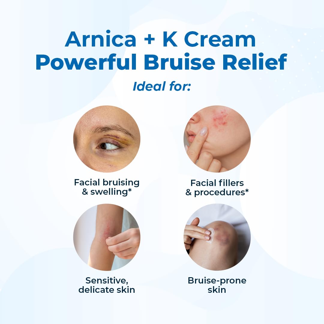 VitaMedica Arnica + Vitamin K Bruise Recovery Cream for Face & Under-Eye, Sensitive-Skin Formula, Post-Procedure Support, 0.5 oz