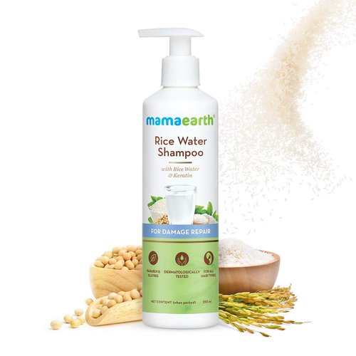 Mamaearth Rice Water Shampoo - Nourishing Formula with Rice Water & Keratin | 8.45 Fl Oz (250ml)
