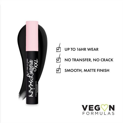 NYX PROFESSIONAL MAKEUP Lip Lingerie XXL Matte Liquid Lipstick - Naughty Noir Black Shade