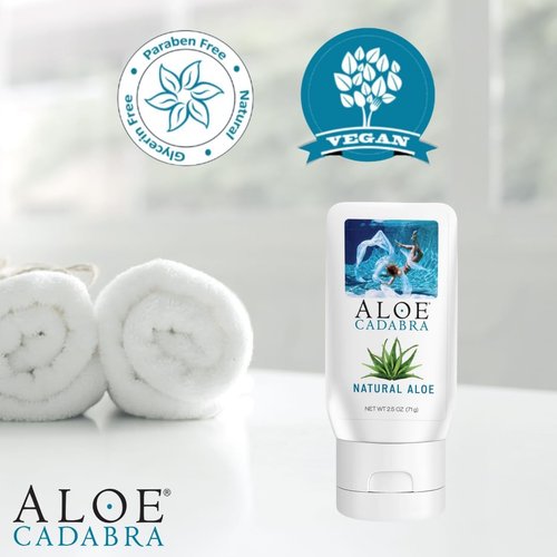 Aloe Cadabra Personal Lubricant - Organic Water-Based Aloe Lube for Couples | pH Balanced, Unscented (2.5 oz)