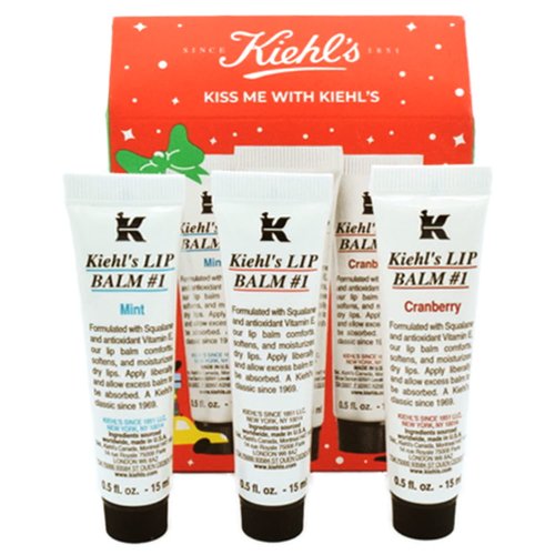 Kiehl's Lip Balm Treatment Set - 3-Piece Collection in Mint, Cranberry & Original Flavors