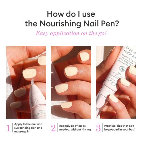 Manucurist Concentré Perfecteur Nail Pen - Nourishing & Fortifying Formula - Vegan, Made in France - 1-in-2 Nail Care Treatment
