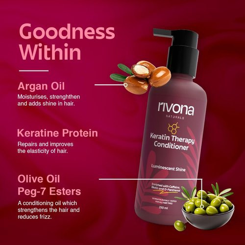 RIVONA NATURALS Keratin Therapy Conditioner - Nourishes & Controls Frizz with Hydrolyzed Keratin | 250 ml
