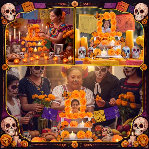 Simple Dia De Los Muertos Decorations Day of the Dead Altar Kit - 34 Pcs