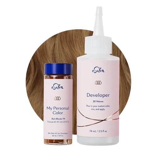 eSalon Permanent Hair Color Kit - Dark Blonde | Ammonia-Free Formula for 100% Gray Coverage