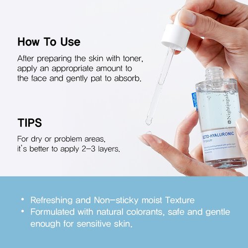 Nightingale Ecto-Hyaluronic Ampoule - 8-Layer Hyaluronic Acid Serum for Dry Skin | Fragrance-Free & Vegan