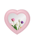 Dizgyuwei Heart Magnetic Locker Mirror for Girls, 6.9"x7.3" Real Glass Mirror Magnetic for School Locker, Locker Accessories Makeup Mirror for Bathroom Fridge Office Cabinet Gym (Pink)