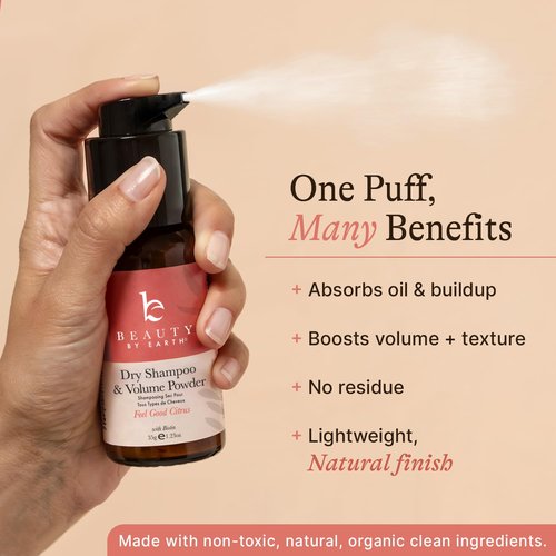 Beauty by Earth Non-Aerosol Dry Shampoo Powder - Volumizing, Non-Toxic Formula with Biotin | Made in USA