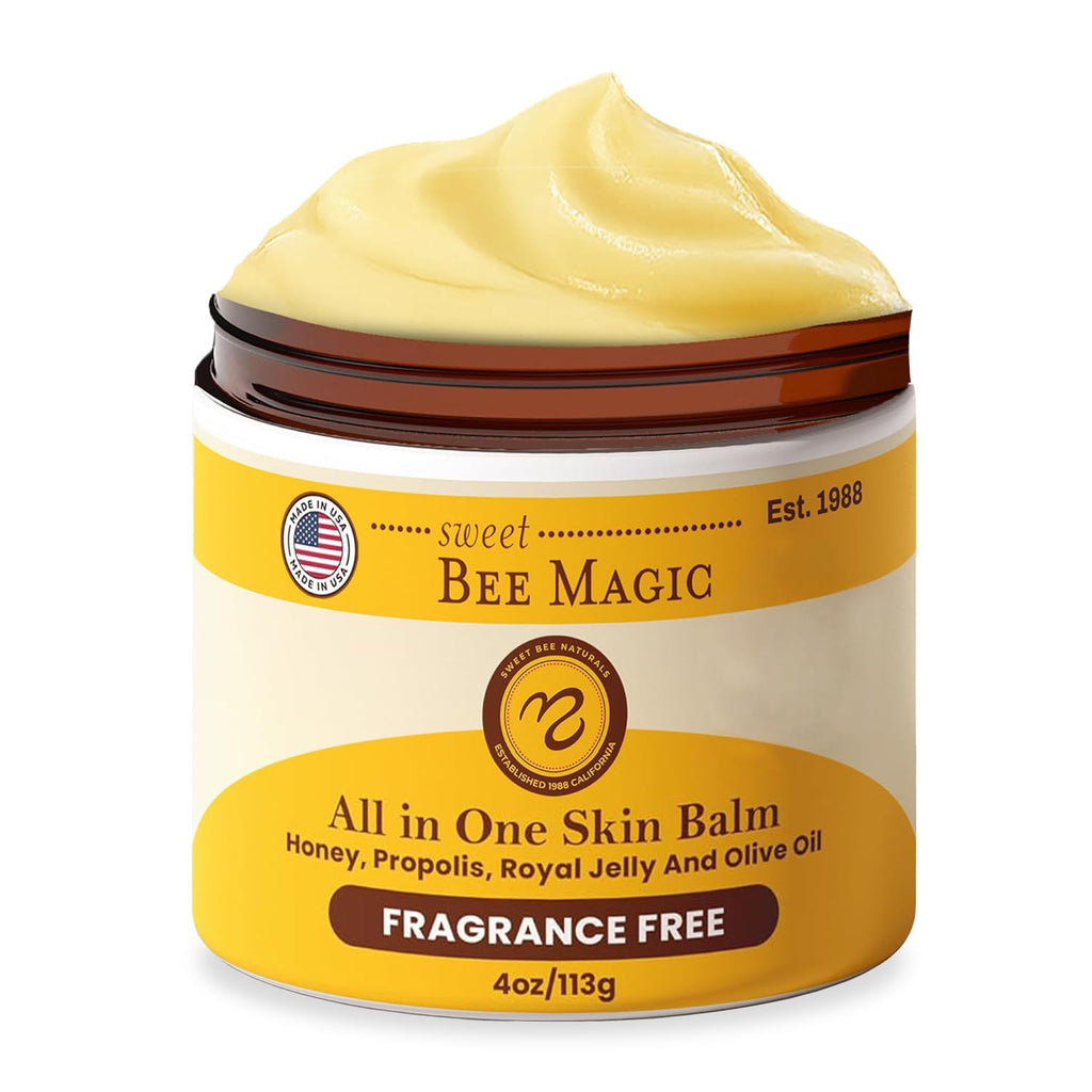 Sweet Bee Magic Organic Honey Balm - All-Natural Moisturizer for Face, Skin & Body - 4oz Jar
