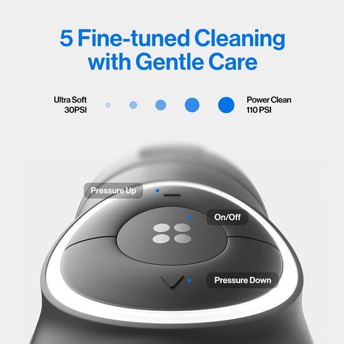 Usmile C30 Cordless Water Flosser - 300ml Tank, 5 Pressure Levels, S-Shaped Nozzles | Portable & Waterproof (Black)