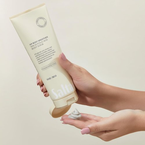 Saltair KP Body Scrub - 10% Glycolic Acid Exfoliator with Volcanic Sand | Fragrance-Free, 10oz for Smooth Skin