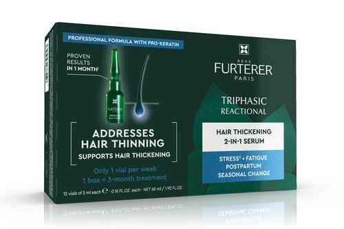 Rene Furterer Triphasic Concentrated Serum | Drug-Free Solution for Thinning Hair - 3-Month Supply