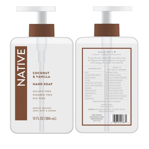Native Hand Soap Set, Cherry & Vanilla Macaron and Coconut & Vanilla, Sulfate-Free, 13 Fl Oz, 2-Pack
