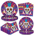 150Pcs Day of The Dead Party Plates and Napkins Set - Dia de Los Muertos Supplies