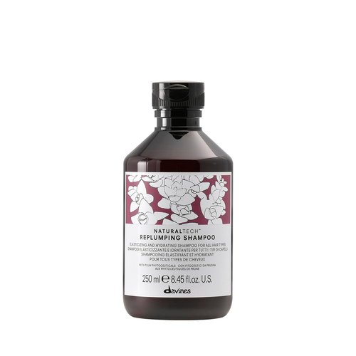 Davines Naturaltech Replumping Shampoo - Moisturizing Formula for Fine Hair | 8.45 Fl Oz with Plum Phytoceuticals