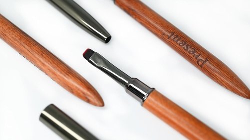 Present Gel Nail Brush,UV Gel Nail Brush,Nail Art Tips Builder Brush Pen,Sturdy Wooden Handle Nail Art Tools for French Nails (Light Wood Grain Color)